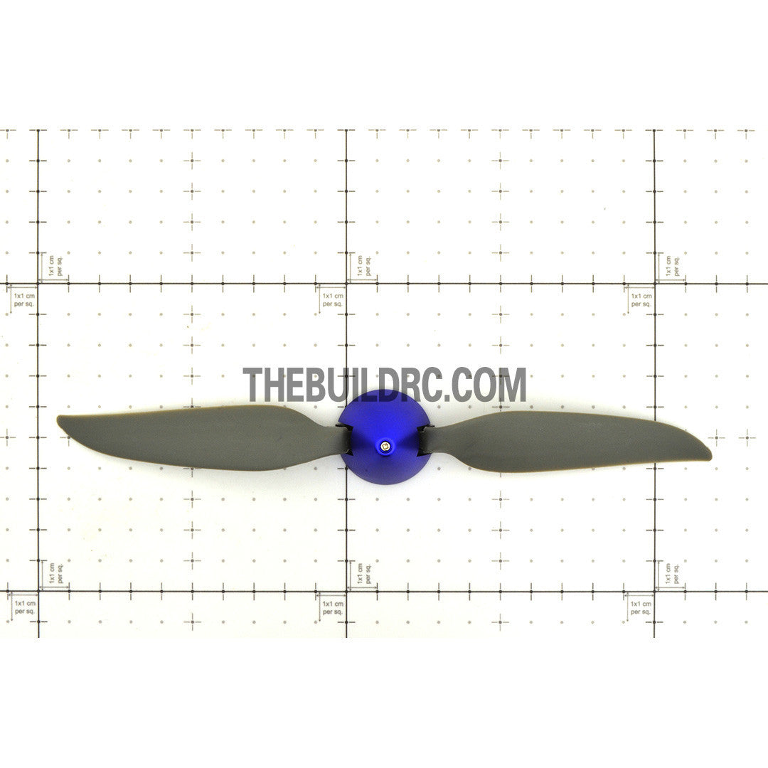 9 x 5" Folding Propeller with 30mm Aluminum Spinner Ø3.17mm Hub - Blue