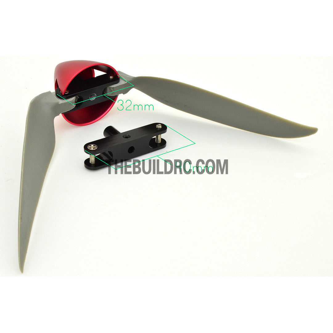 9 x 5" Folding Propeller with 30mm Aluminum Spinner ??3.17mm Hub - Red