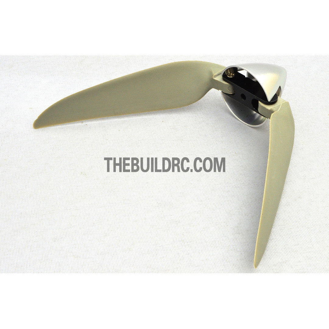 9 x 5" Folding Propeller with 30mm Aluminum Spinner ??3.17mm Hub - Silver