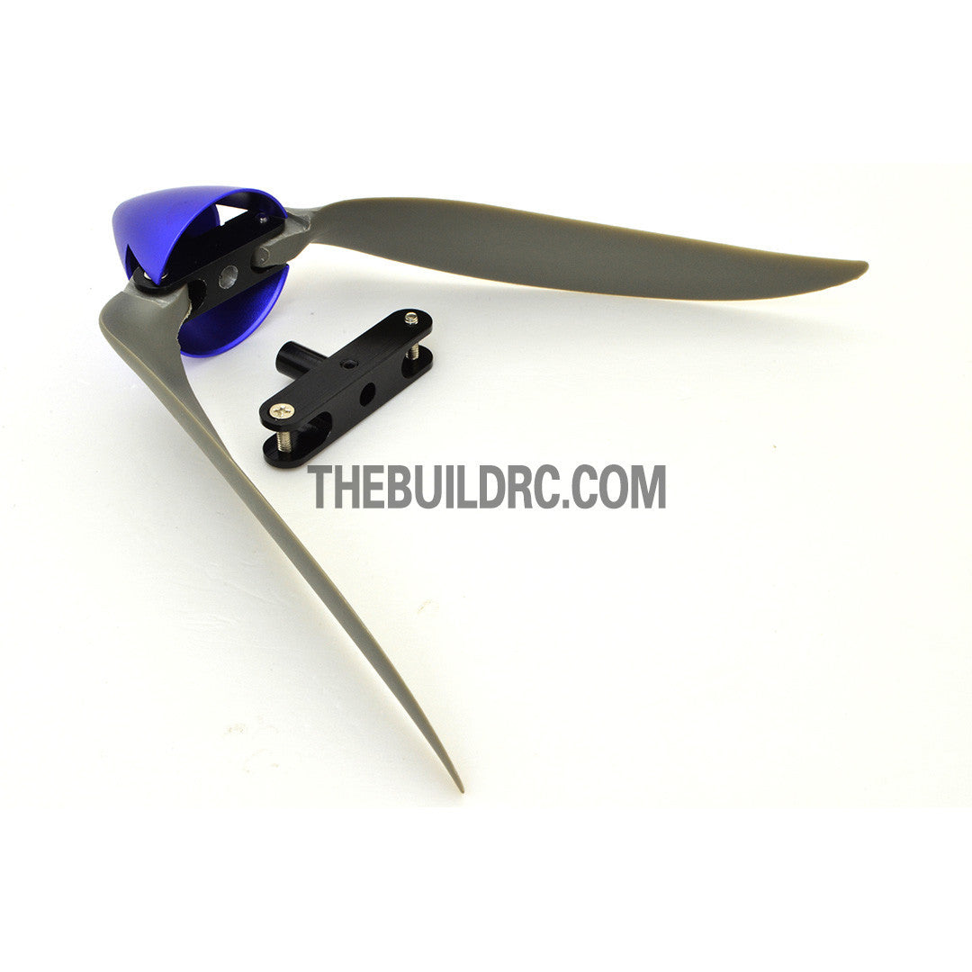 10 x 6" Folding Propeller with 30mm Aluminum Spinner Ø4mm Hub - Blue