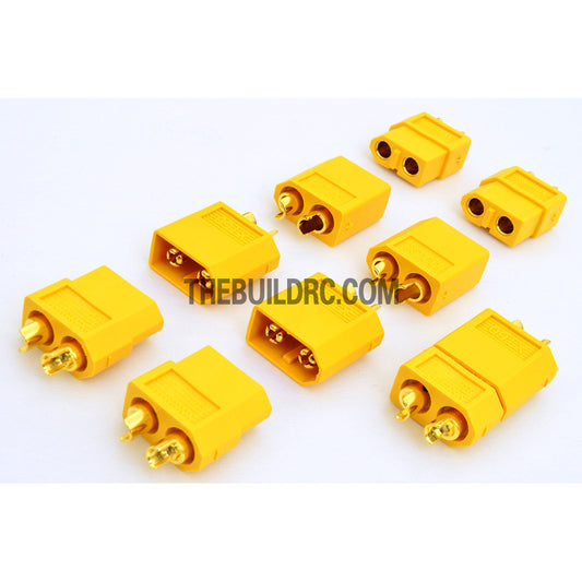 XT60 Male / Female LiPo LiFe NiMh Battery Connectors (5 pairs) Geniune - Yellow