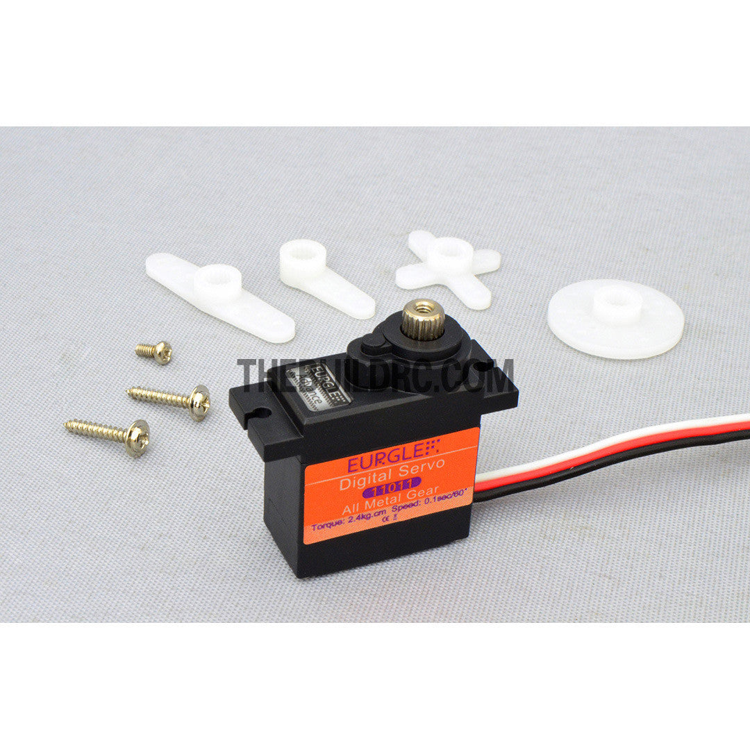 Eurgle 16g???2.4kg.cm 260 degree 0.10sec/60?? All Metal Gear High Torque High Voltage Digital Servo
