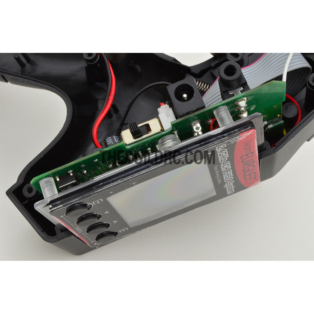 Eurgle 2.4Ghz 4Ch Digital FHSS Flexi-Mixing System LCD Pistol Grip Radio Gear with Built-in Gyro - Black