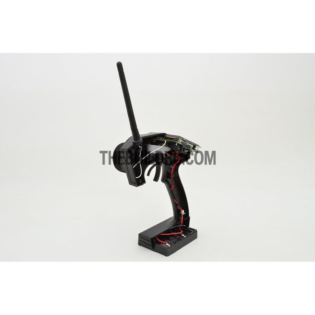 Eurgle 2.4Ghz 4Ch Digital FHSS Flexi-Mixing System LCD Pistol Grip Radio Gear with Built-in Gyro - Black