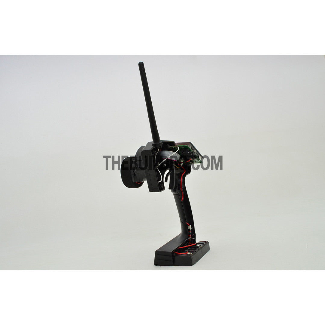 Eurgle 2.4Ghz 4Ch Digital FHSS Flexi-Mixing System LCD Pistol Grip Radio Gear with Built-in Gyro - Black