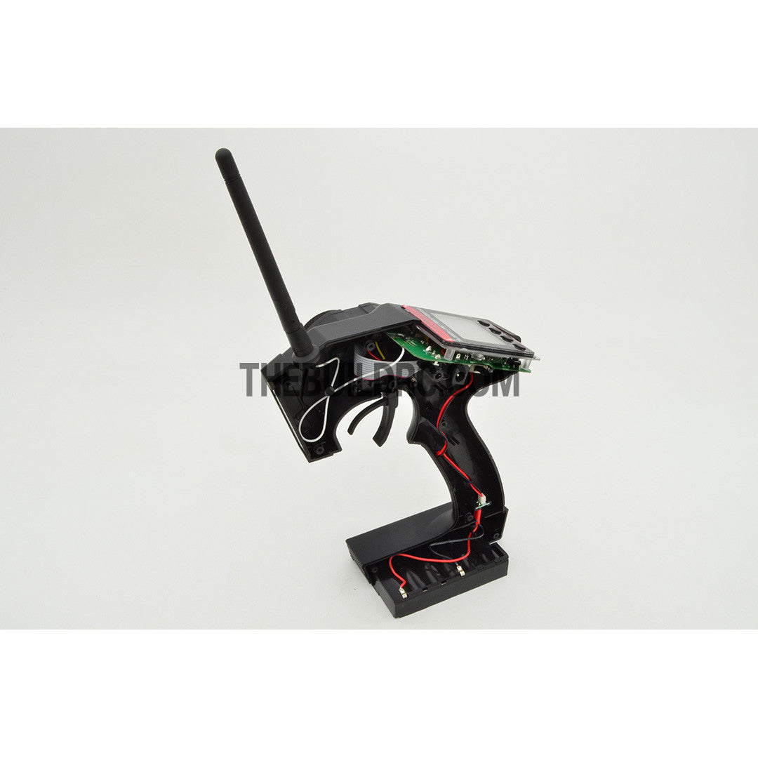 Eurgle 2.4Ghz 4Ch Digital FHSS Flexi-Mixing System LCD Pistol Grip Radio Gear with Built-in Gyro - Black