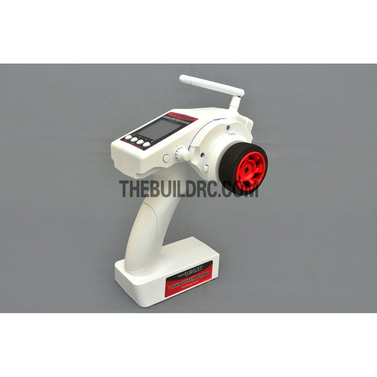Eurgle 2.4Ghz 4Ch Digital FHSS Flexi-Mixing System LCD Pistol Grip Radio Gear with Built-in Gyro - White
