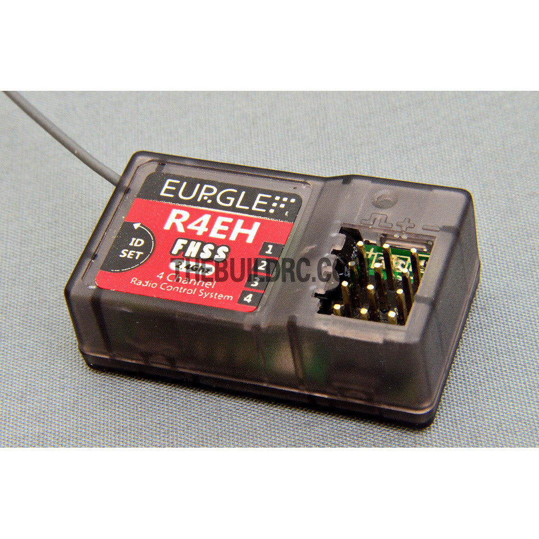 Eurgle 2.4Ghz 4Ch Digital FHSS Flexi-Mixing System LCD Pistol Grip Radio Gear with Built-in Gyro - White
