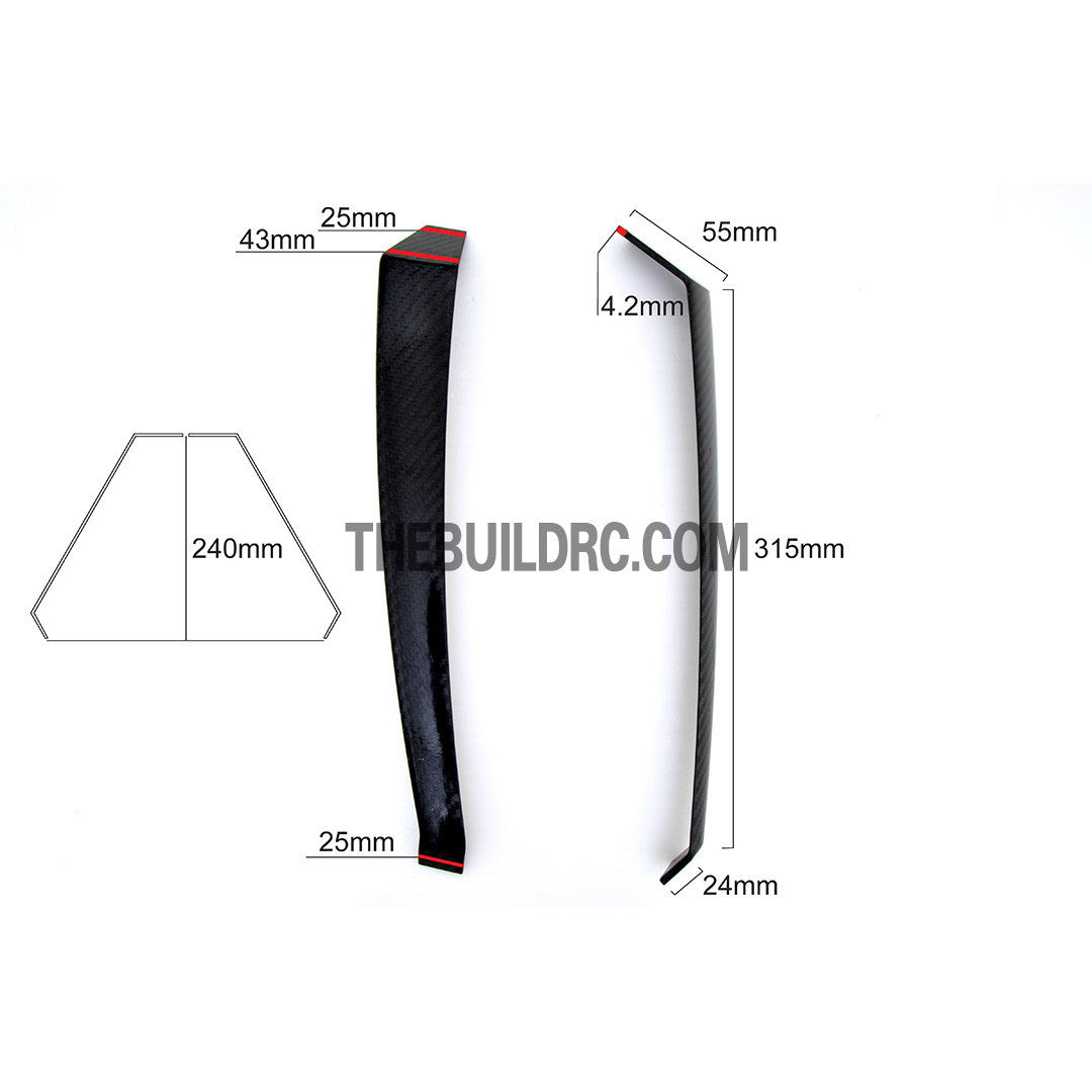 4.2 x 43 x 55 x 240mm Ultra Durable Carbon Fiber Split Landing Gear for F3A 160CC RC Plane