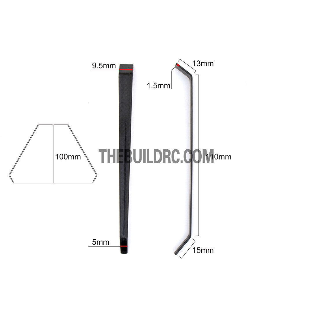 1.5 x 9.5 x 13 x 100mm Ultra Durable Carbon Fiber Split Landing Gear for Extra 260 20CC RC Plane