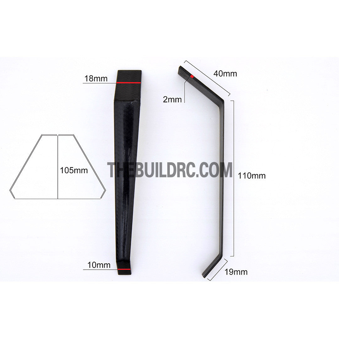 2 x 18 x 40 x 105mm Ultra Durable Carbon Fiber Split Landing Gear for Extra 260 30CC RC Plane