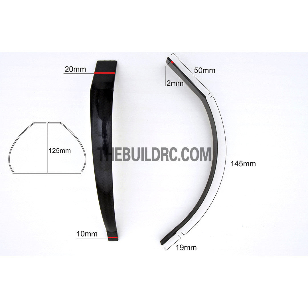 2 x 20 x 50 x 125mm Ultra Durable Carbon Fiber Split Landing Gear for Extra 300 50CC RC Plane