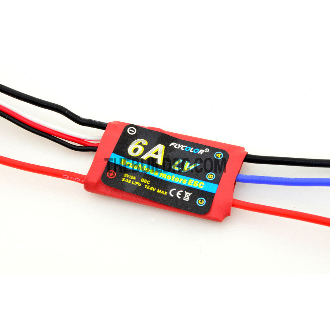 FlyColor 6A 2-3S BEC:5V/2A Brushless Motor Programmable ESC for RC Plane / Glider