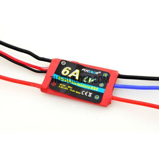 FlyColor 6A 2-3S BEC:5V/2A Brushless Motor Programmable ESC for RC Plane / Glider