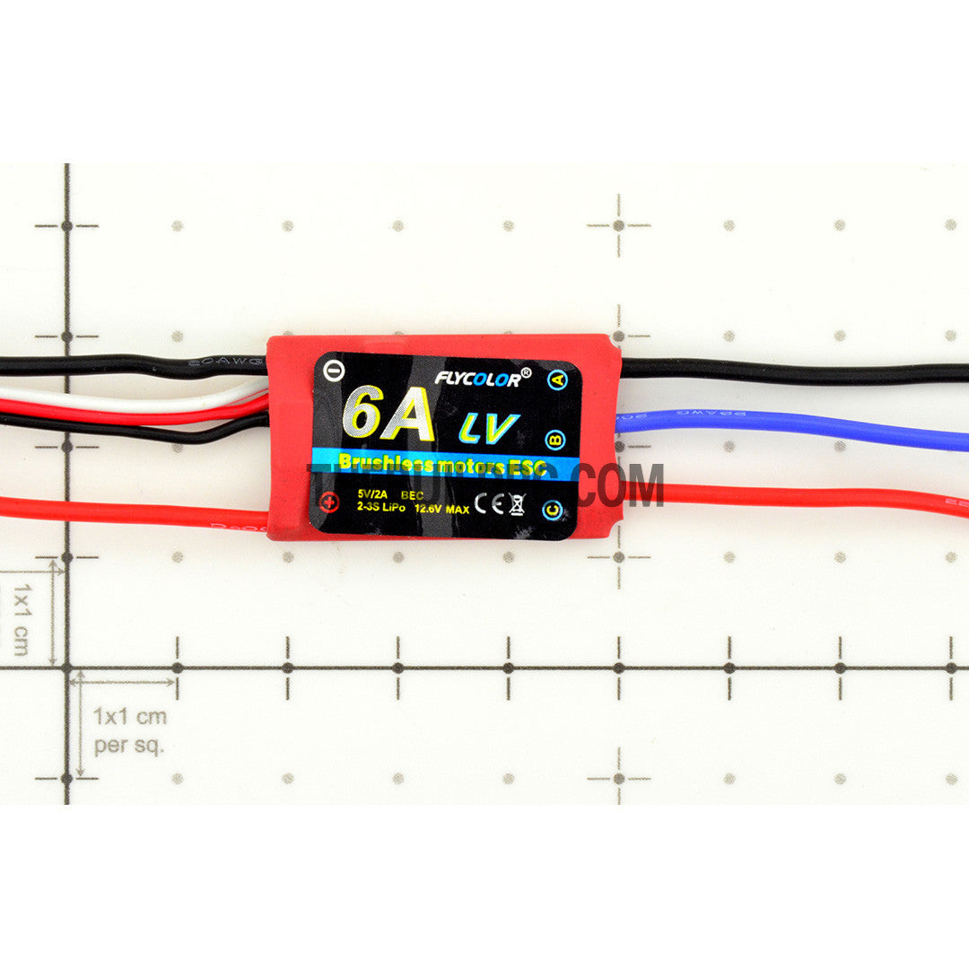 FlyColor 6A 2-3S BEC:5V/2A Brushless Motor Programmable ESC for RC Plane / Glider