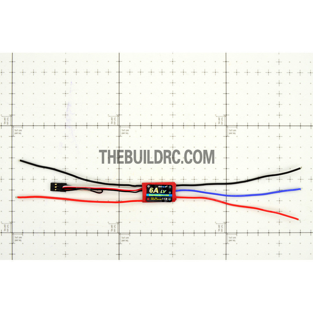 FlyColor 6A 2-3S BEC:5V/2A Brushless Motor Programmable ESC for RC Plane / Glider