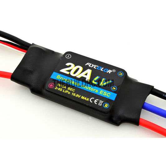 FlyColor 20A 2-4S BEC:5V/3A Brushless Motor Programmable ESC for RC Plane / Glider
