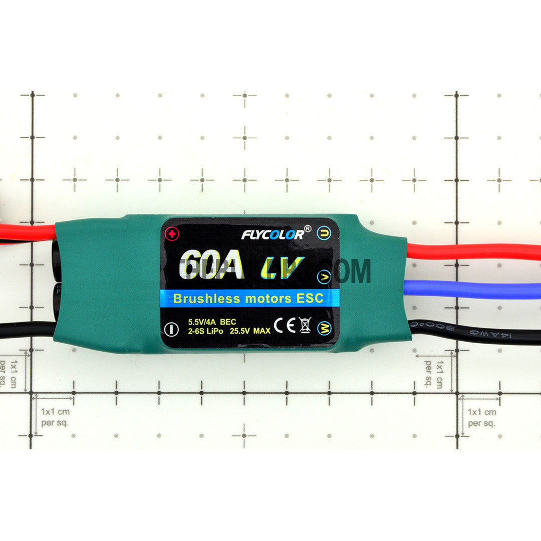 FlyColor 60A 2-4S SBEC:5.5V/4A Brushless Motor Programmable ESC for RC Plane / Glider / Helicopter