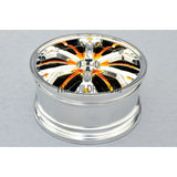 1/10 RC Car Hip-hop Style Metallic Plate Silver Wheel Set C - Orange
