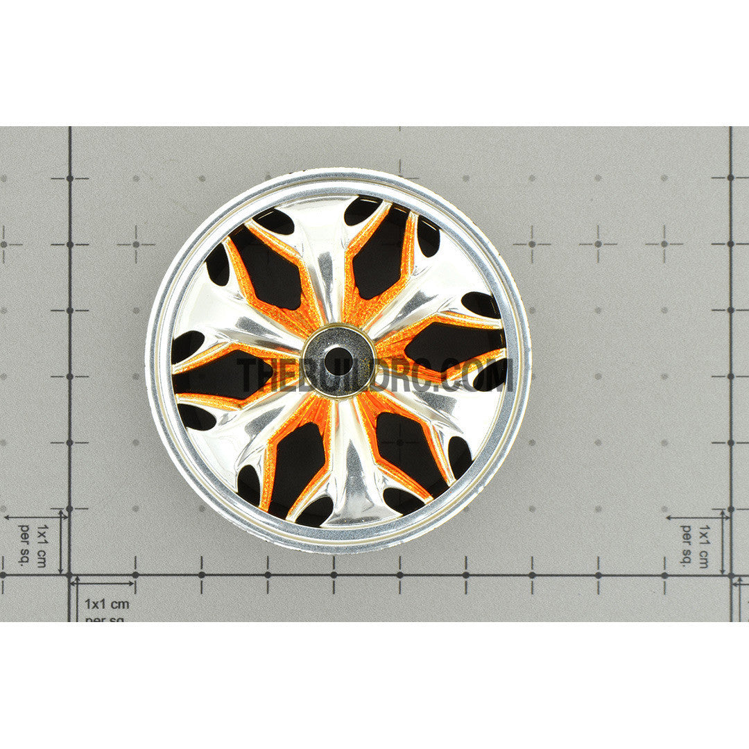 1/10 RC Car Hip-hop Style Metallic Plate Silver Wheel Set D - Orange