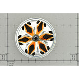 1/10 RC Car Hip-hop Style Metallic Plate Silver Wheel Set D - Orange