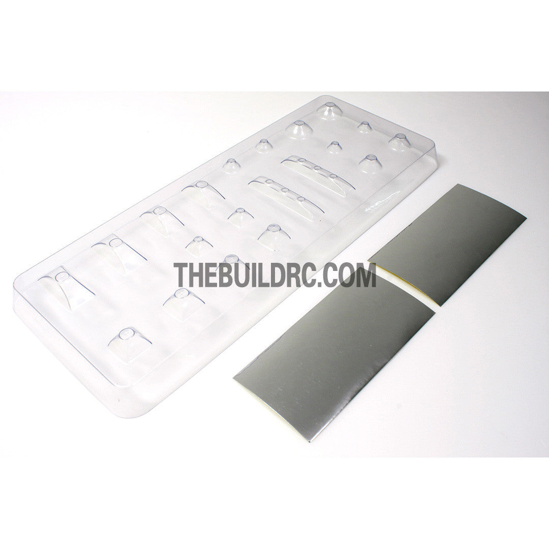 RC Car Transparent Light Blub Plastic Cover Set with Silver Color Decals