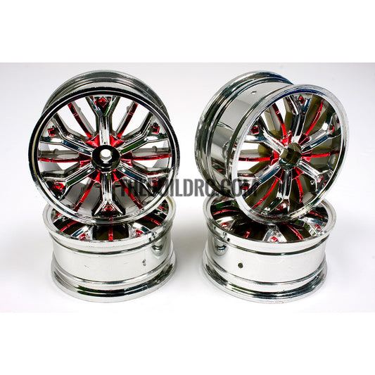 1/10 RC Car Metallic Plate Wheel Set (Red)
