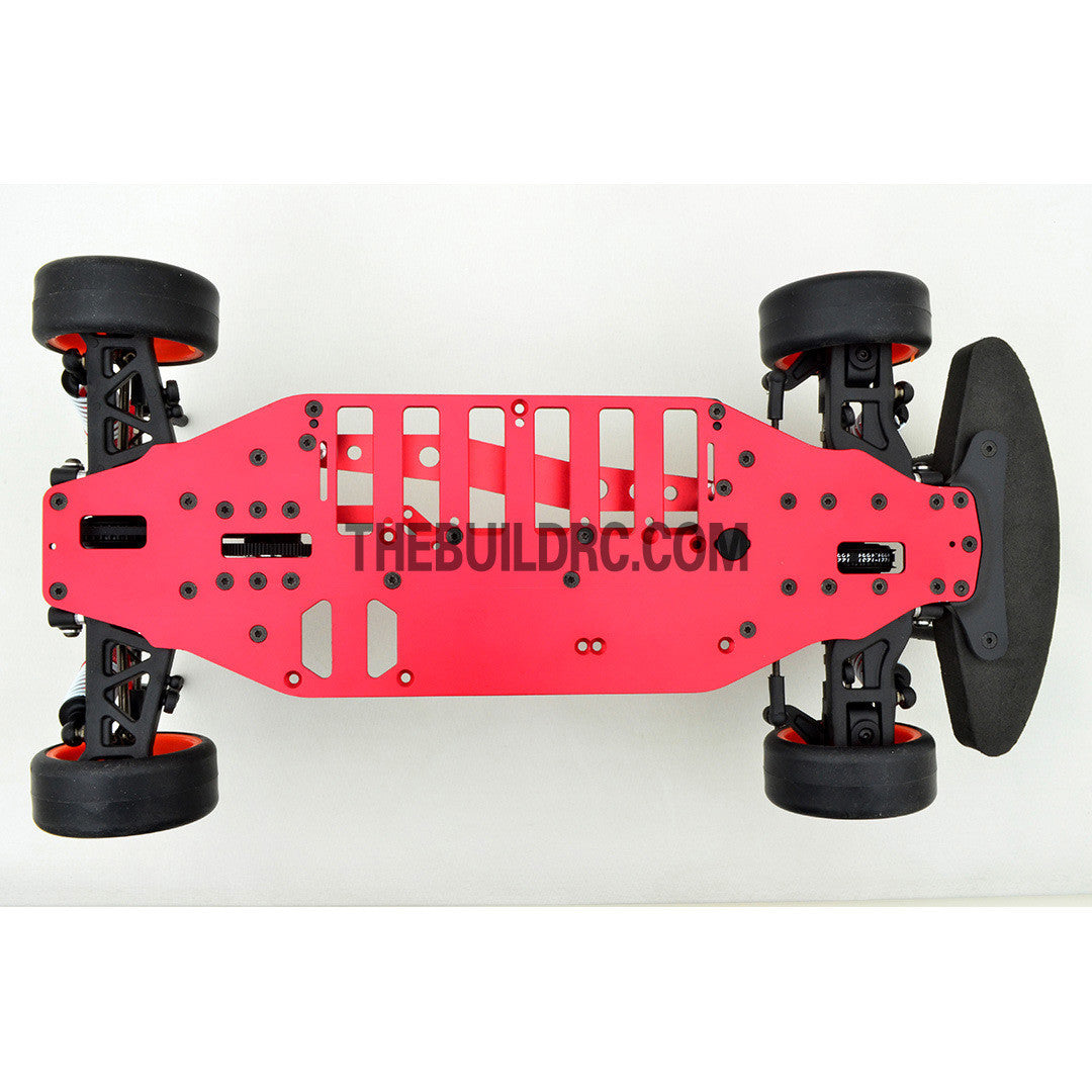 1/10 RC EP XR 4WD On-Road Belt Drive Racing Car Aluminum Chassis - Red