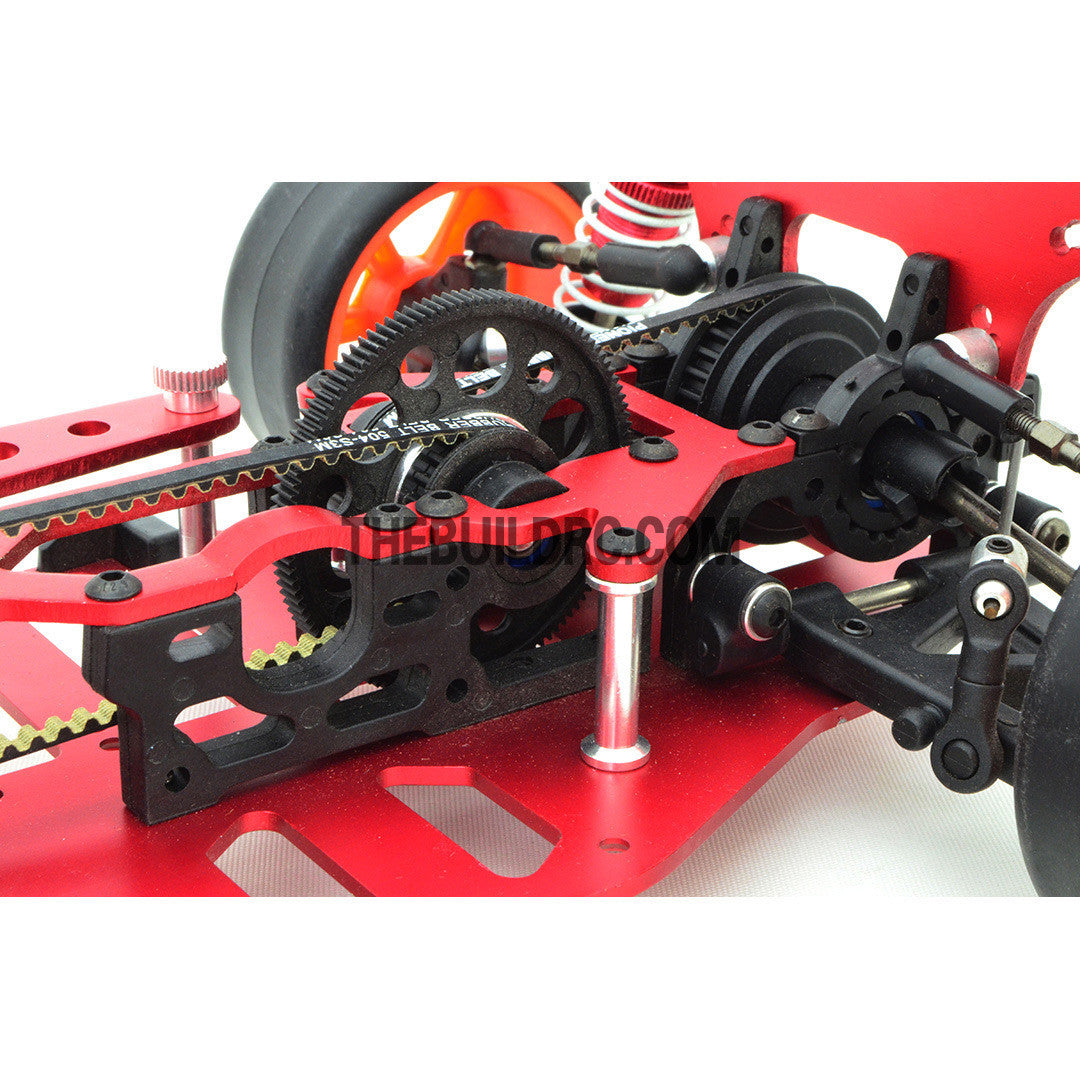 1/10 RC EP XR 4WD On-Road Belt Drive Racing Car Aluminum Chassis - Red