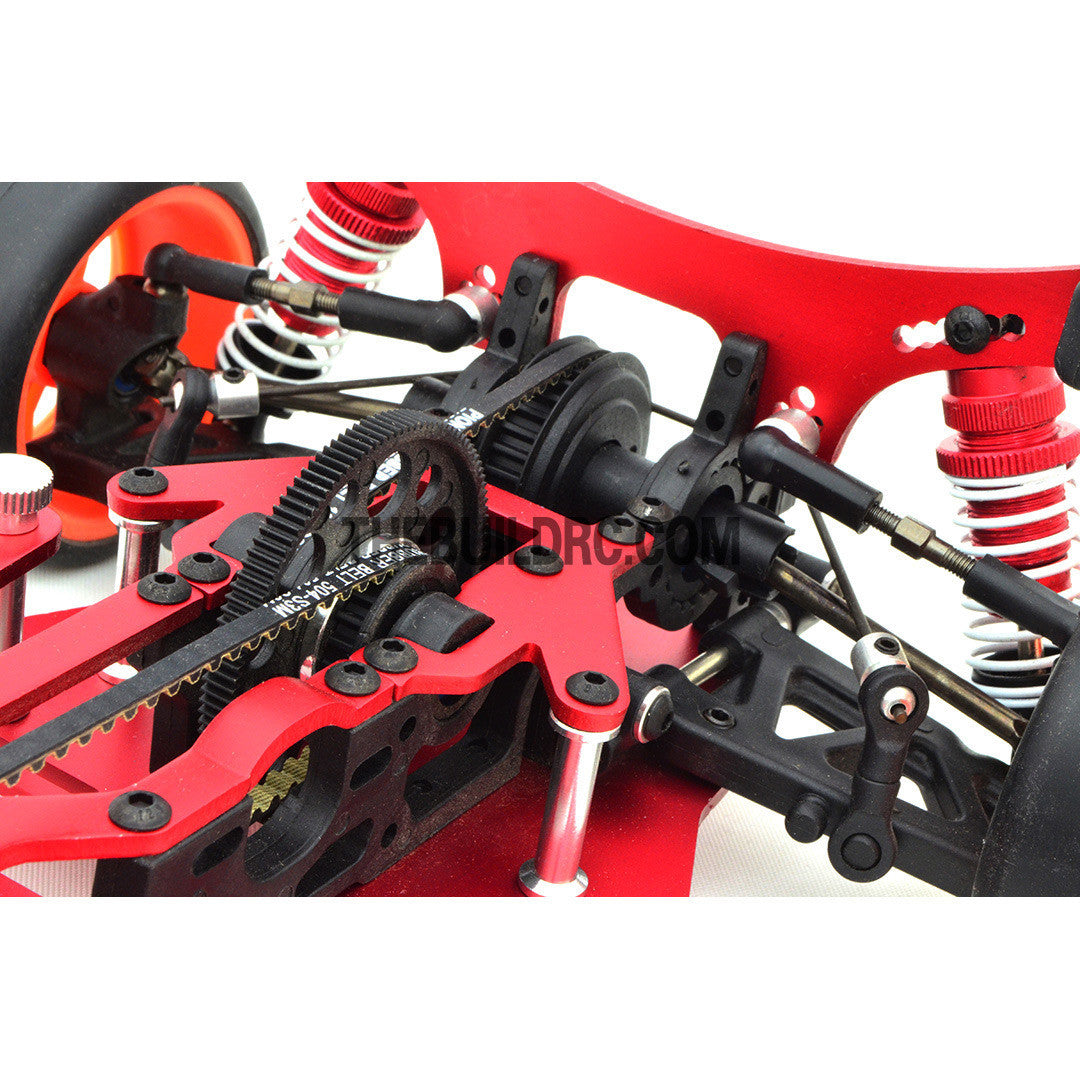 1/10 RC EP XR 4WD On-Road Belt Drive Racing Car Aluminum Chassis - Red