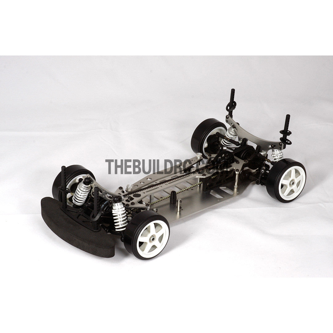 1/10 RC EP XR 4WD On-Road Belt Drive Racing Car Aluminum Chassis - Silver