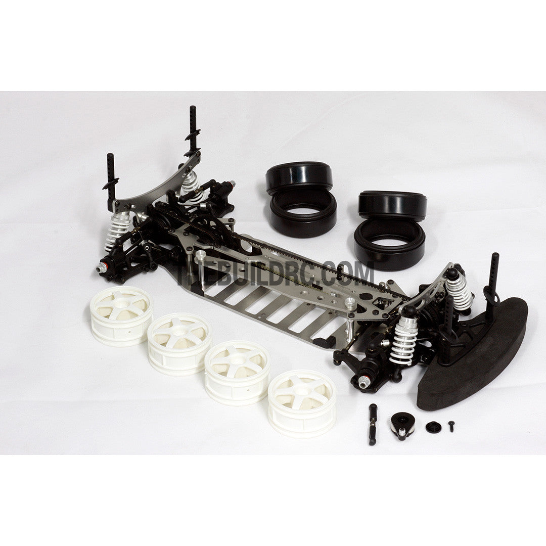1/10 RC EP XR 4WD On-Road Belt Drive Racing Car Aluminum Chassis - Silver