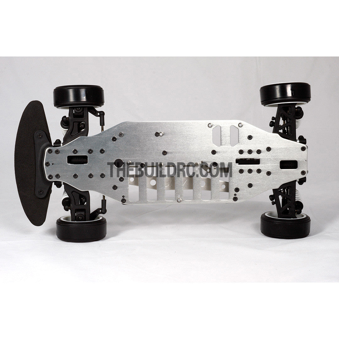 1/10 RC EP XR 4WD On-Road Belt Drive Racing Car Aluminum Chassis - Silver