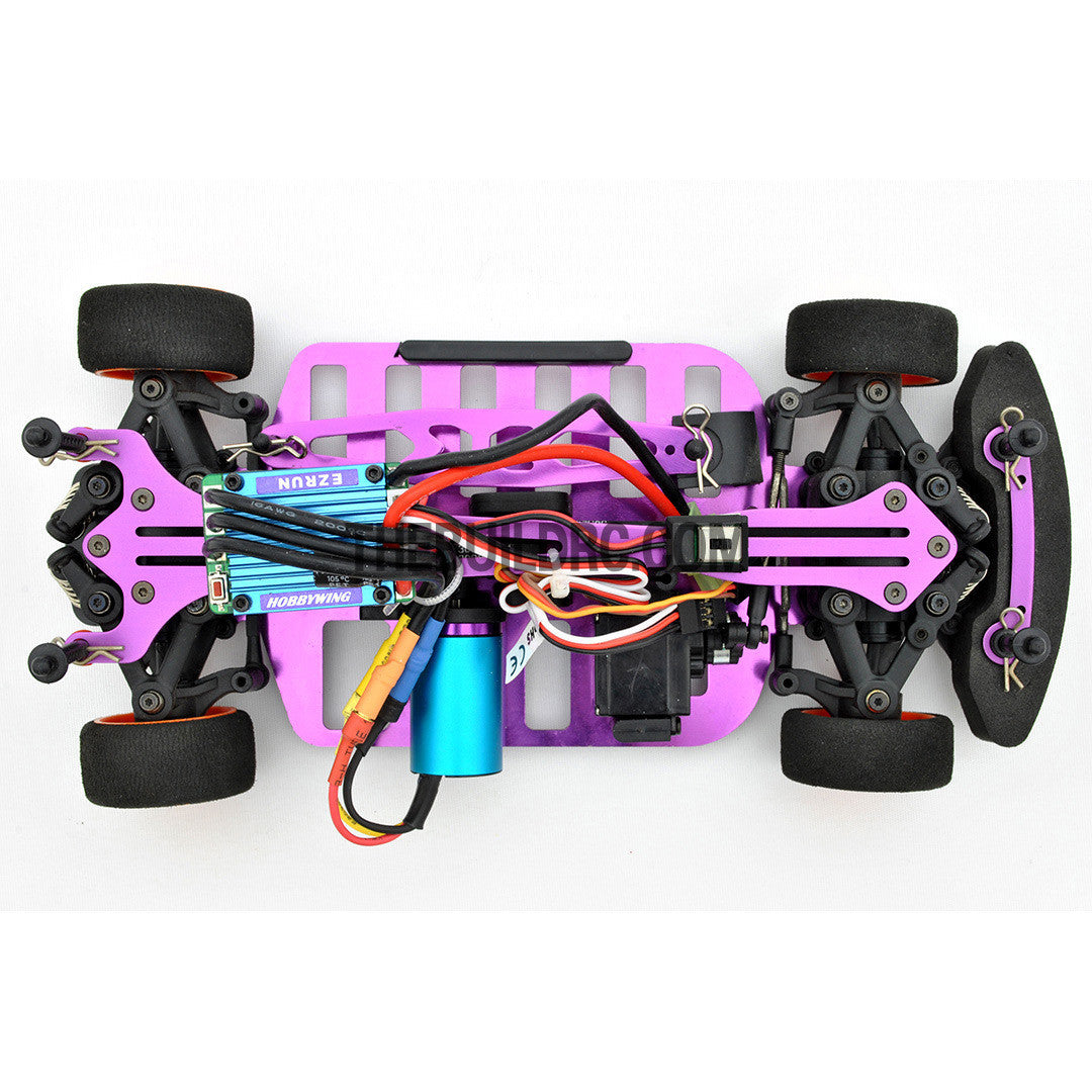 1/18 RC EP XR 4WD On-Road Belt Drive Racing Car Aluminum Chassis - Purple