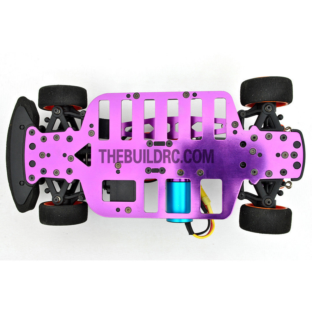 1/18 RC EP XR 4WD On-Road Belt Drive Racing Car Aluminum Chassis - Purple