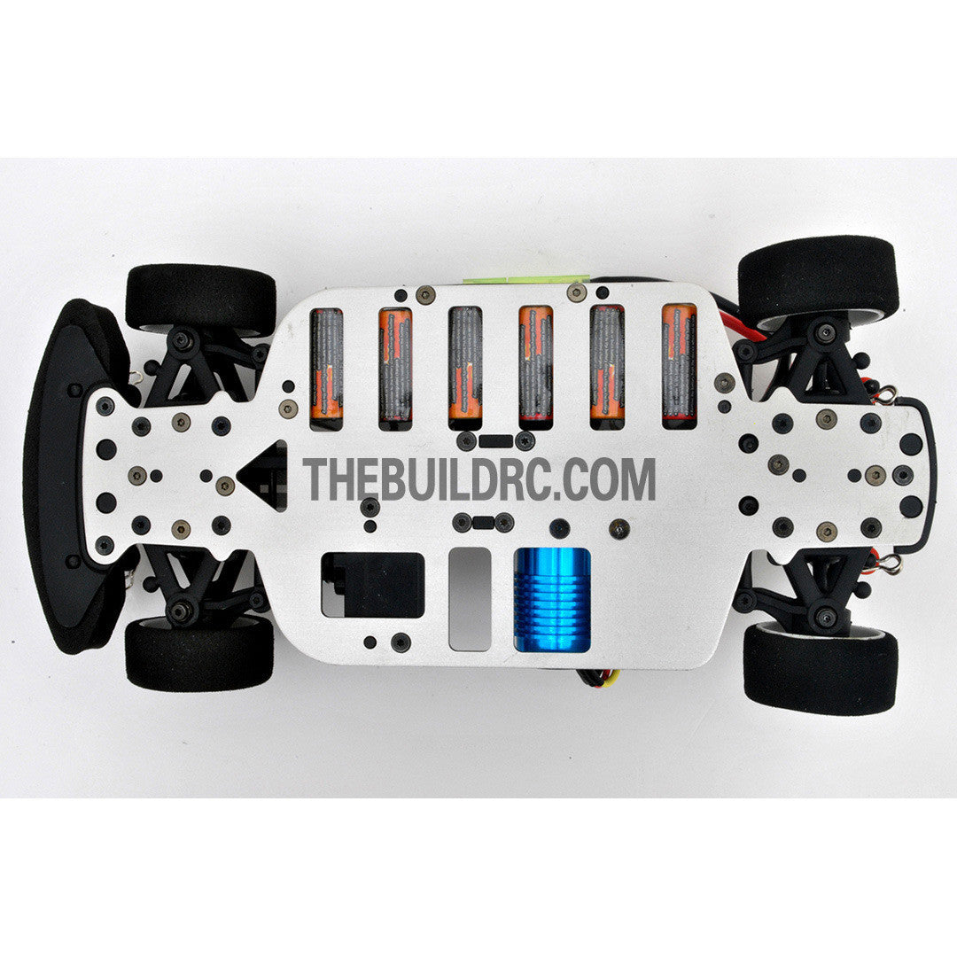 1/18 RC EP XR 4WD On-Road Belt Drive Racing Car Aluminum Chassis - Silver