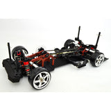 1/10 RC On-Road White WOLF Counter Steering DRIFT Racing Car Chassis Kit (Assembled) - Red