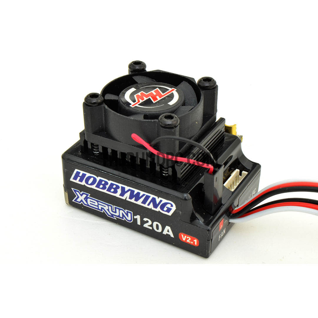 HobbyWing XERUN COMBO-X2A 4.5T 7300kv Sensored Brushless Motor 120A ESC Power System for 1/10 & 1/12 RC On-Road Racing Car - Black