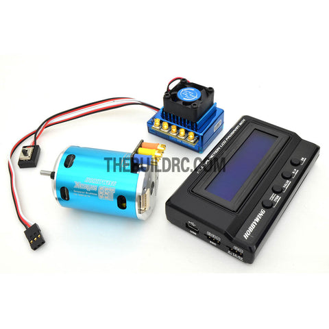 HobbyWing XERUN COMBO-X4A 6.5T 5200kv Sensored Brushless Motor 120A ESC Power System for 1/10 & 1/12 RC On-Road / Off-Road Racing Car - Blue