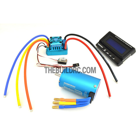 HobbyWing XERUN COMBO-SCT-PRO-D 4068 2250kv Sensored Brushless Motor 120A ESC Power System for 1/8 RC Short Course Truck SCT-PRO - Blue