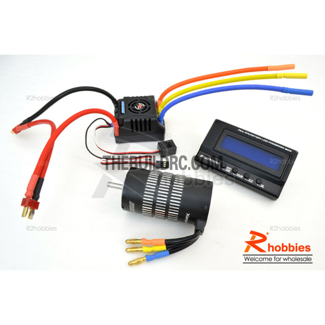 HobbyWing XERUN COMBO-M4A 4274 2000kv Sensorless Brushless Motor 150A ESC Power System for 1/8 RC Off-Road Buggy / Truggy - Black