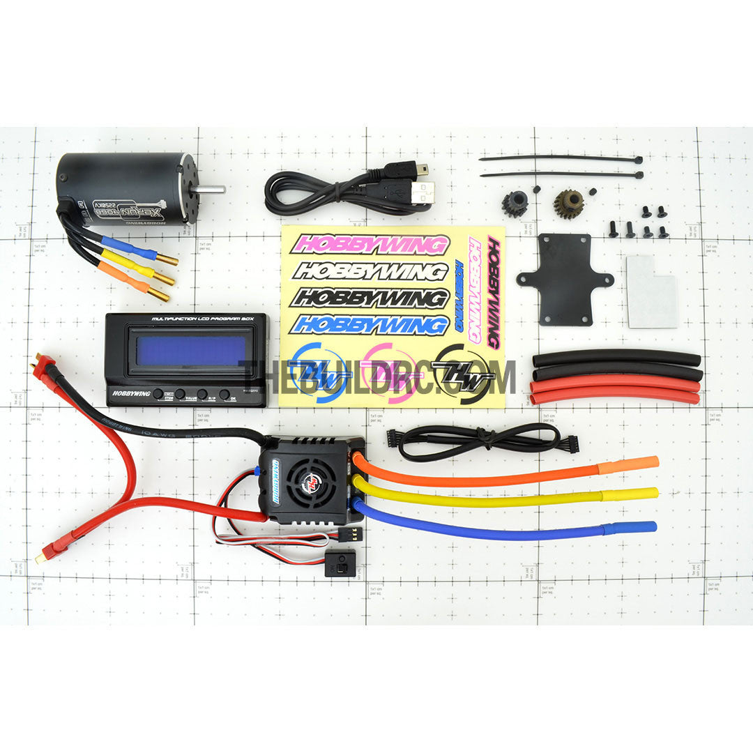 HobbyWing XERUN Combo-M5B 4068 2250kv Sensored Brushless Motor 150A ESC Power System for 1/8 RC Off-Road Buggy / Truggy - Black
