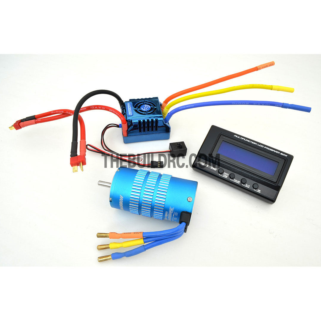 HobbyWing XERUN COMBO-M6B 4274 1800kv Sensored Brushless Motor 150A ESC Power System for 1/8 RC Off-Road Buggy / Truggy - Blue