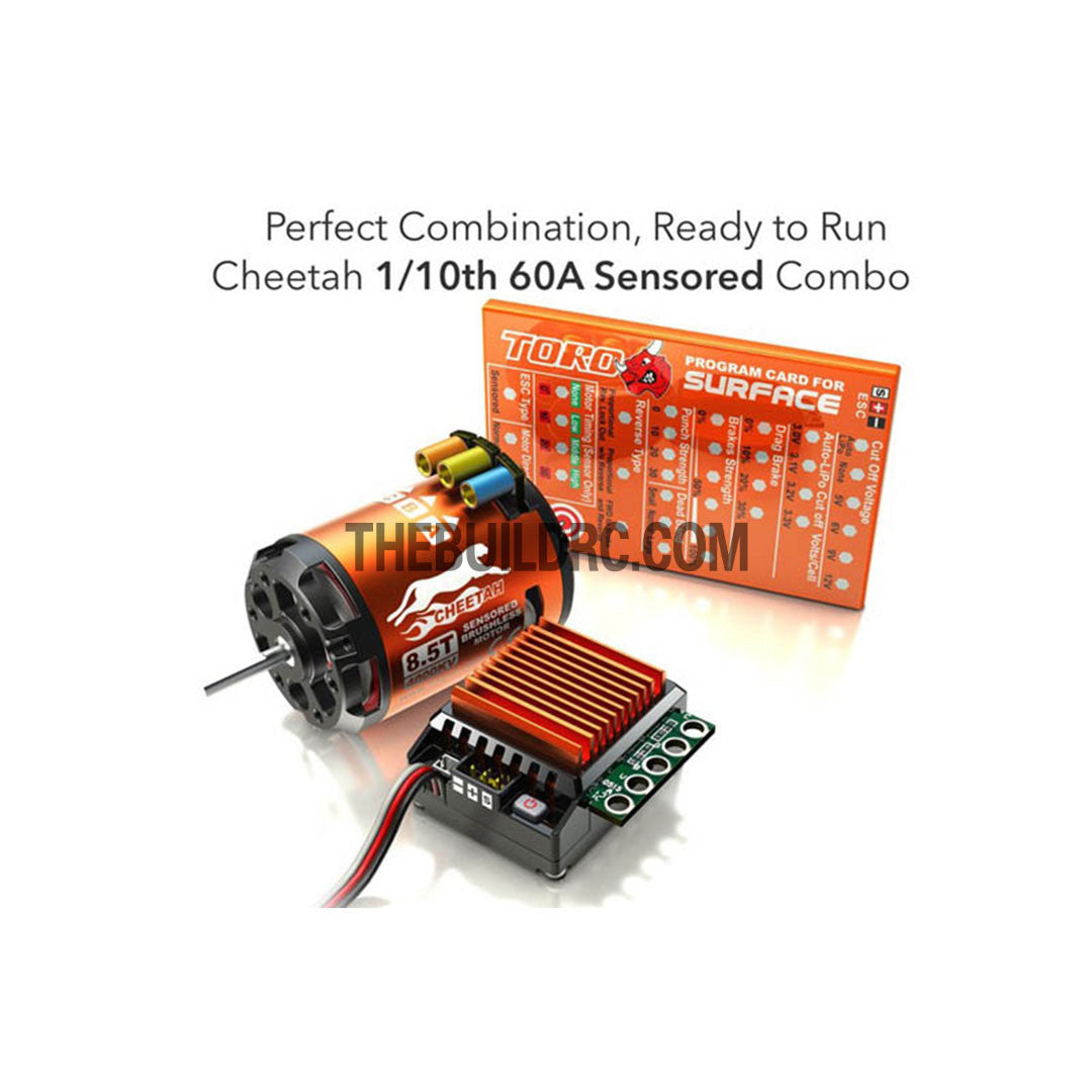 SkyRC CHEETAH 1/10 60A 13.5T 2590kv Sensored Motor COMBO Power System