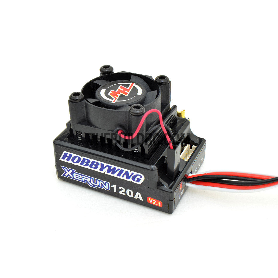HobbyWing XERUN 120A V2.1 Brushless Motor USB Programmable ESC for 1/10 RC Car - Black