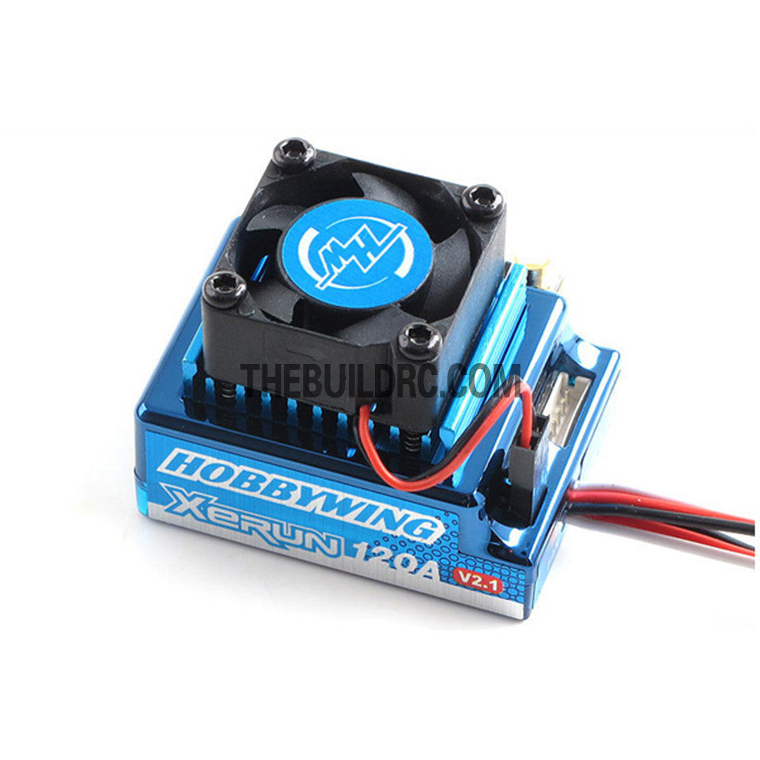 HobbyWing XERUN 120A V2.1 Brushless Motor USB Programmable ESC for 1/10 RC Car - Blue