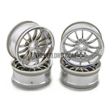 1/10 RC Car Metallic Plate 12 Talons HPI Wheel Set - Silver