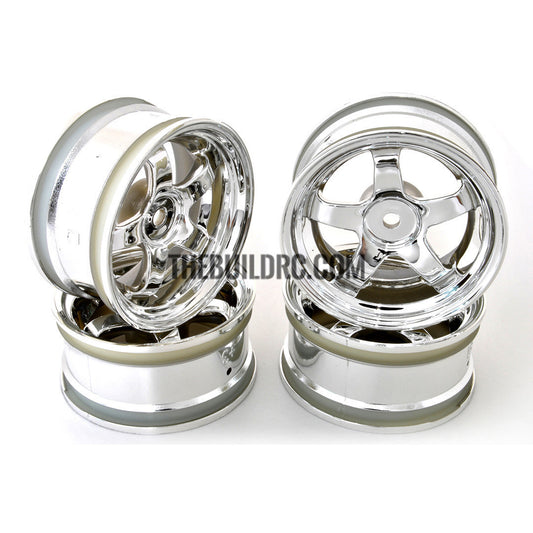 1/10 RC Car 5 Spoke Wheel Metallic 26mm - Silver