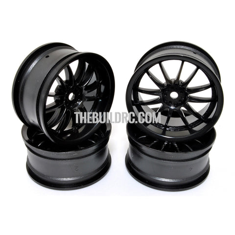 1/10 RC Car 12 Spoke Wheel Sports 26mm - Black