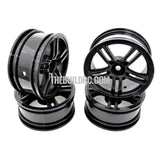 1/10 RC Car 10 Spoke Sporty Wheel (Black) 4pcs